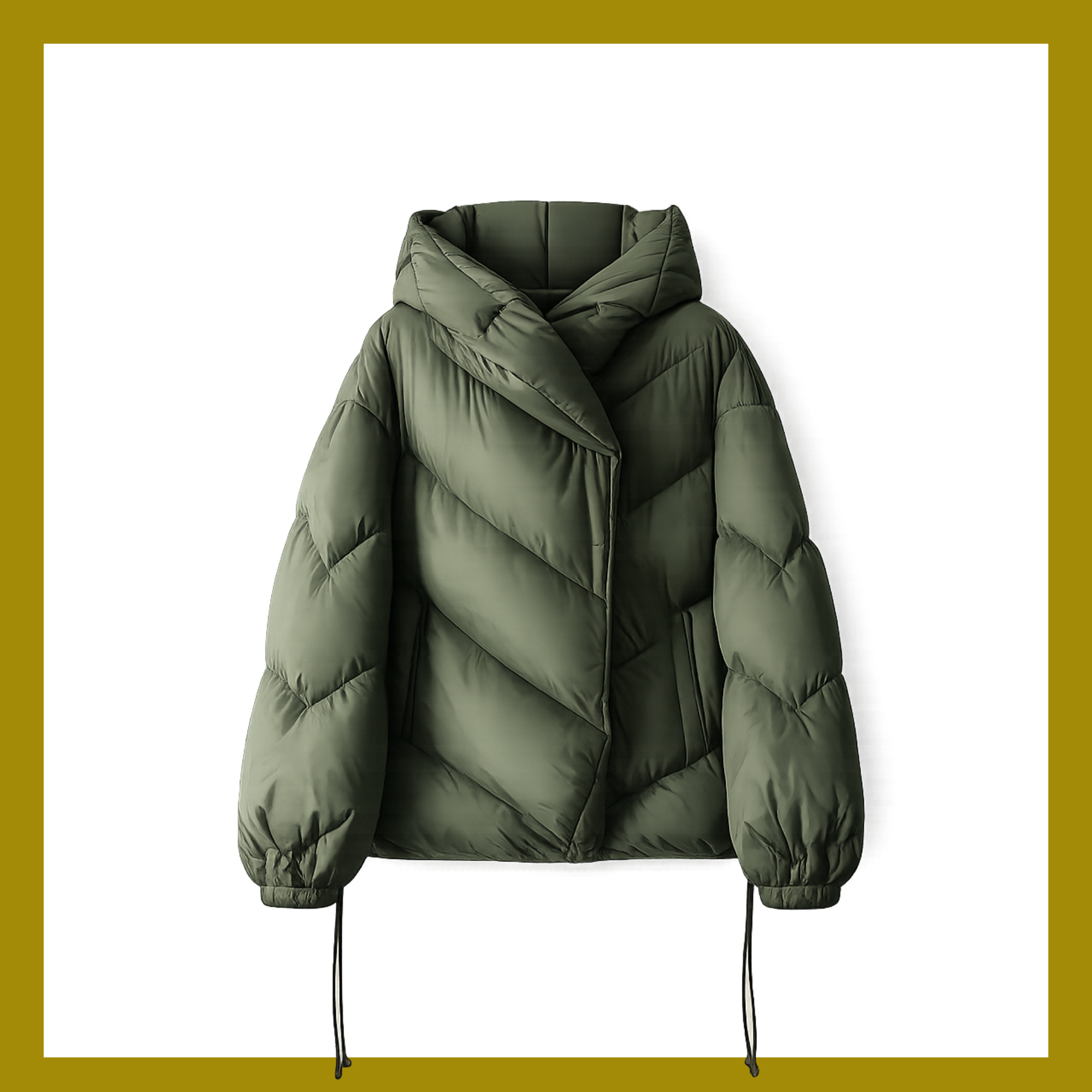 Cloud Hood Puffer — Olive